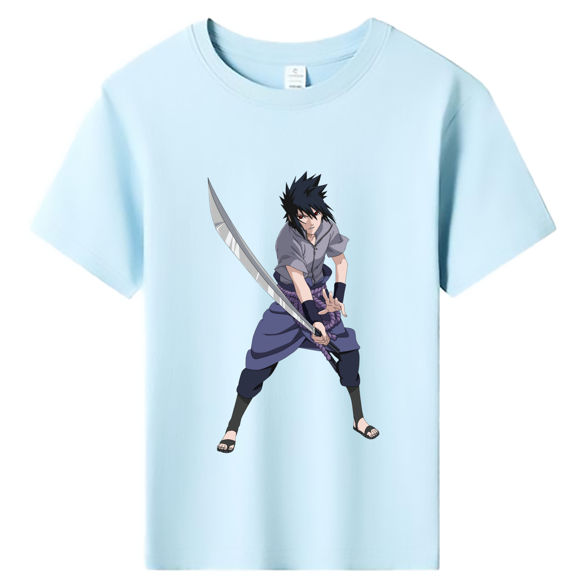 （画像用） NARUTO -ナルト- うちは サスケ Uchiha Sasuke 綿100％キッズTシャツ（フロントプリント）